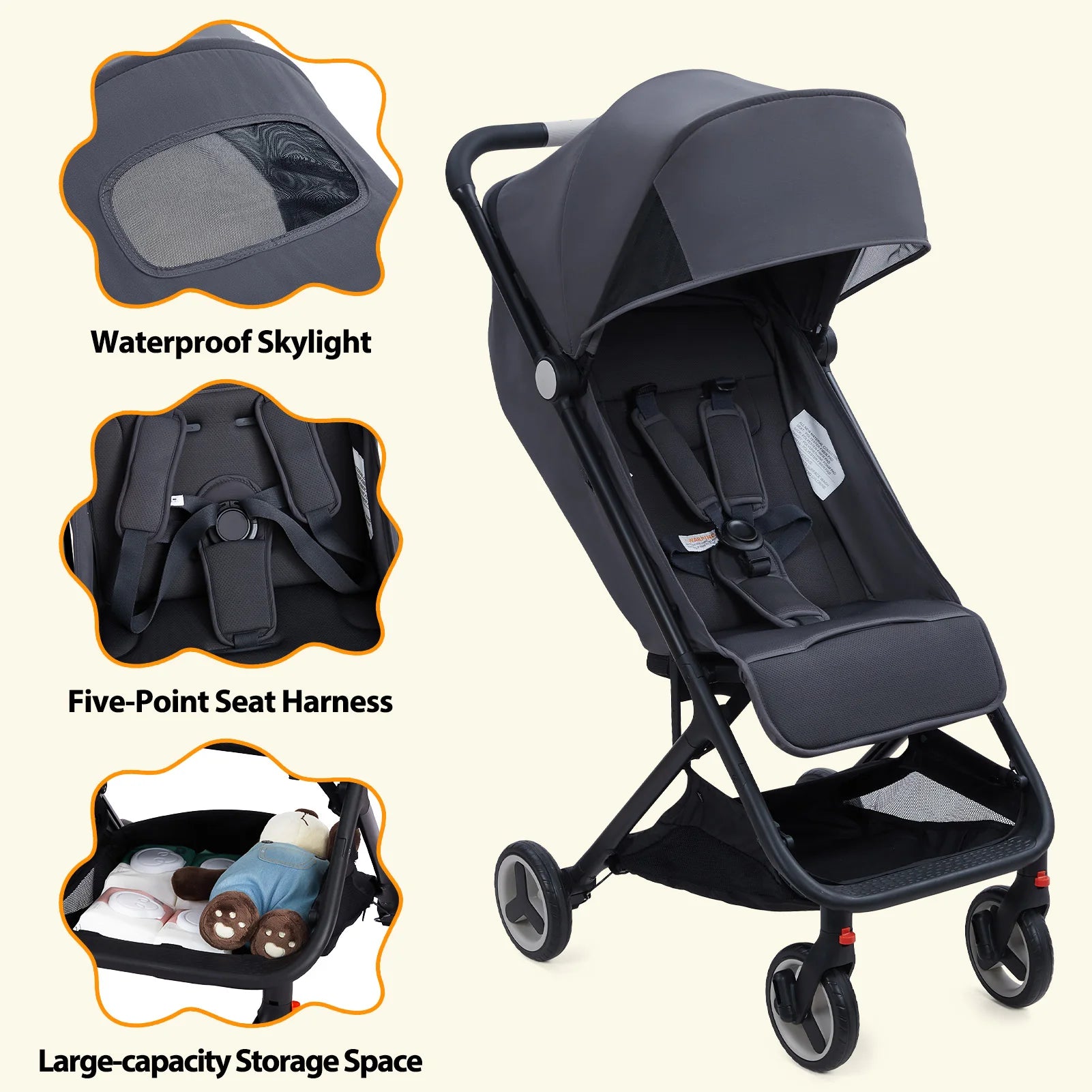 Easy Fold Lightweight Baby Stroller for Smooth Travel childrensterritory