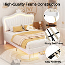Modern Upholstered Princess Bed With LED Lights childrensterritory