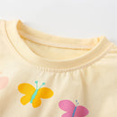 Short Sleeves Butterfly Print 2 Pcs Girls Summer Outfits childrensterritory