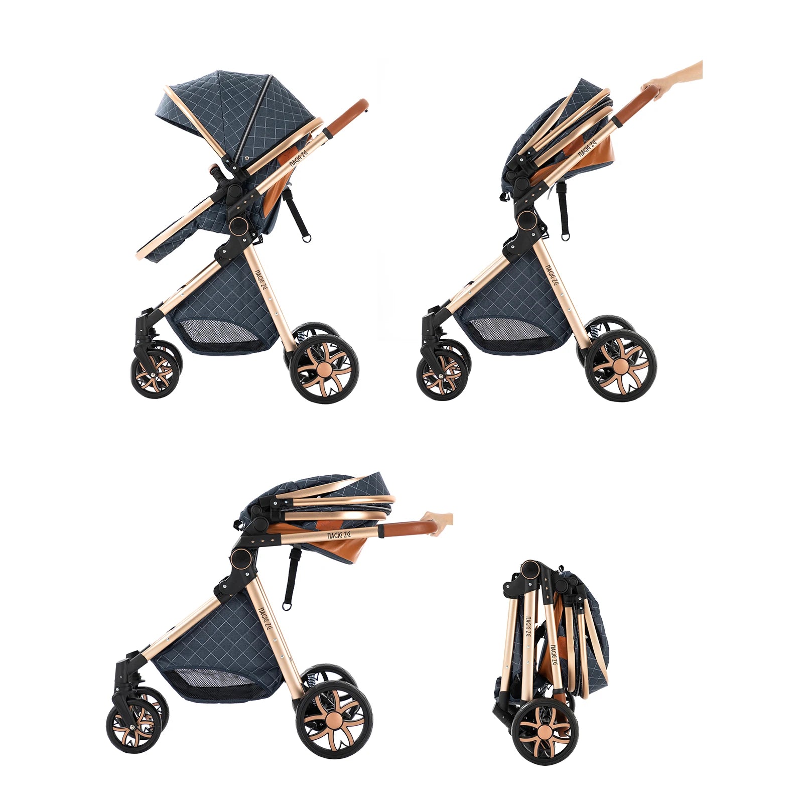 Luxury 2-in-1 Foldable High Landscape Baby Stroller