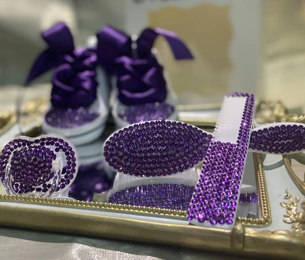 Luxury Keepsake Diamond Baby Bottles and Shoes Headband Set childrensterritory