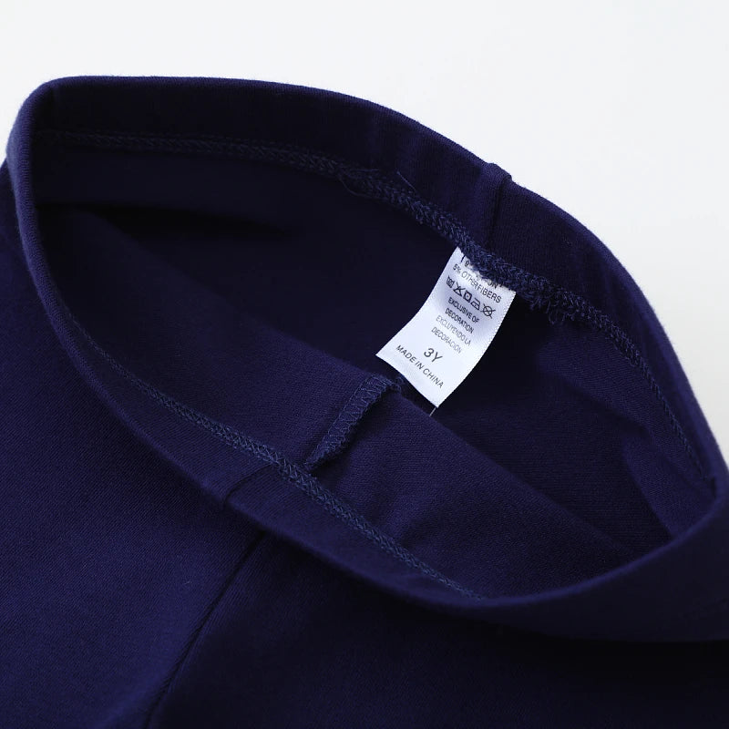 Flowers Embroidered Cotton Leggings For Girls