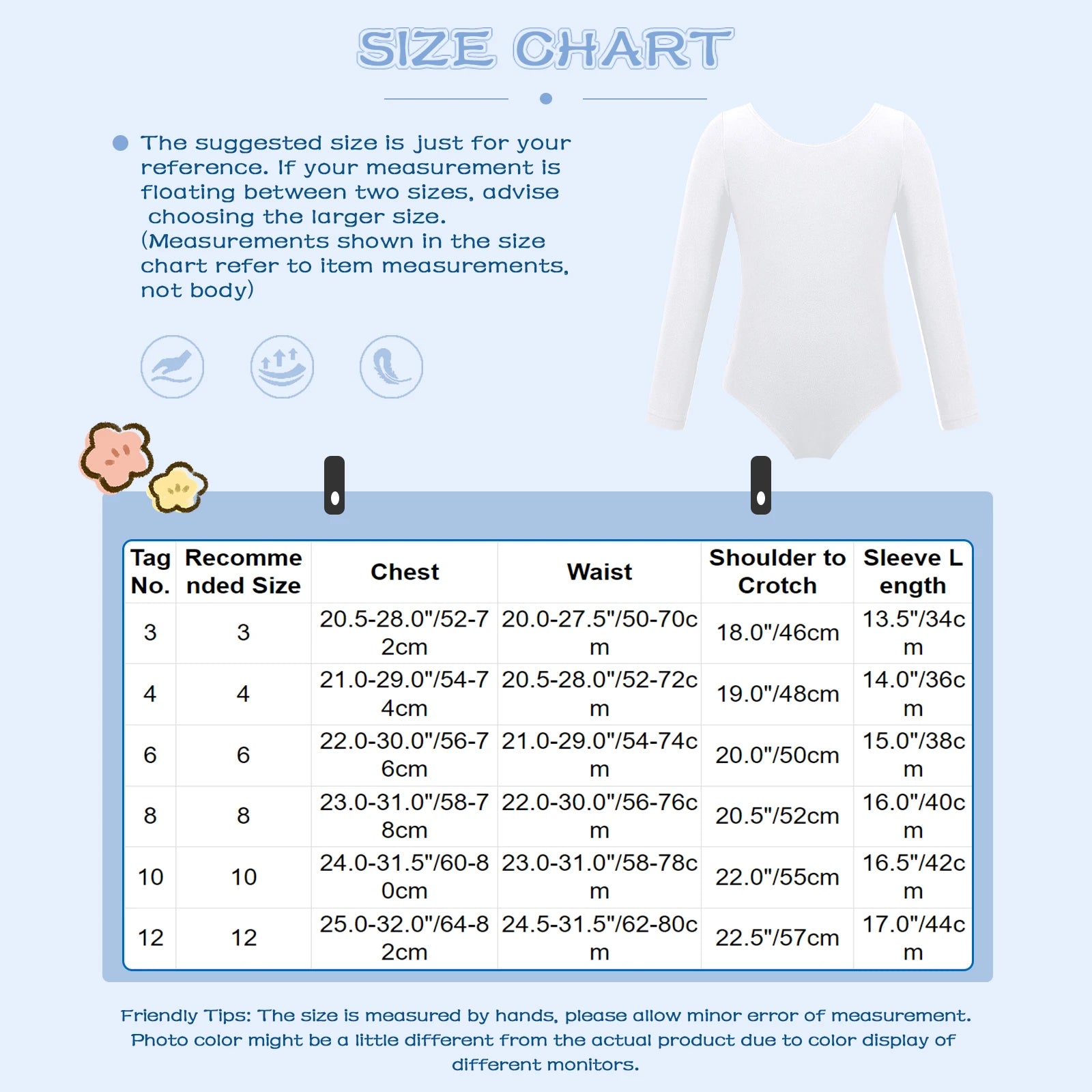 Kids Girls Long Sleeve Solid Color Ballet Leotards Bodysuit childrensterritory