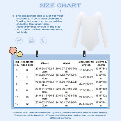 Kids Girls Long Sleeve Solid Color Ballet Leotards Bodysuit childrensterritory
