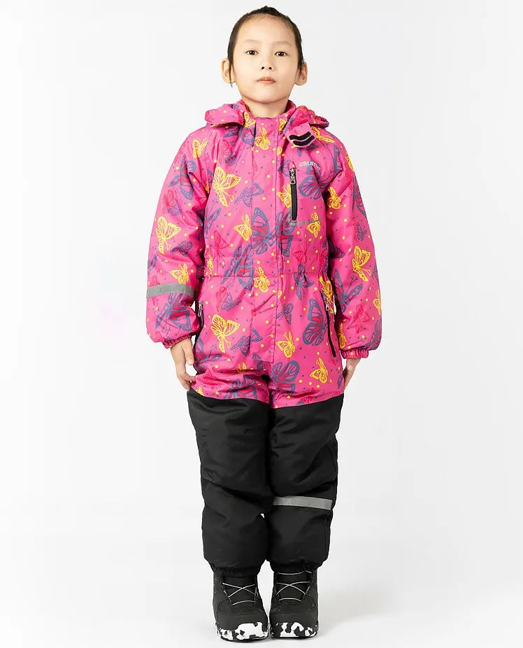 Plus Velvet Windproof Kids One-piece Thickening Ski Suit childrensterritory