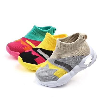 Kids Soft Cotton Slip-on Rubber Sole Walking Shoes childrensterritory
