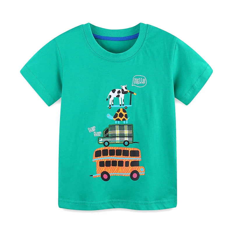 Boys Casual Cartoon Print Summer Clothing Set childrensterritory