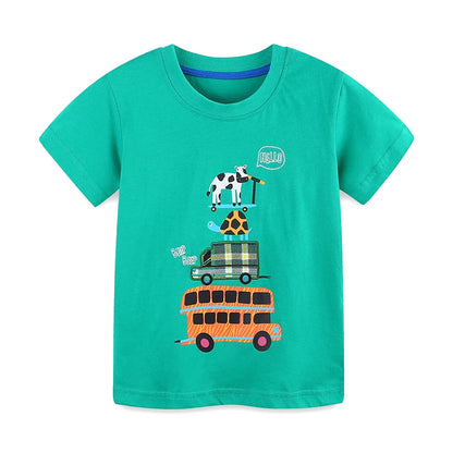 Boys Casual Cartoon Print Summer Clothing Set childrensterritory