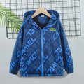 Boys Letter Print Hooded Waterproof Fleece Jackets childrensterritory