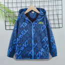 Boys Letter Print Hooded Waterproof Fleece Jackets childrensterritory
