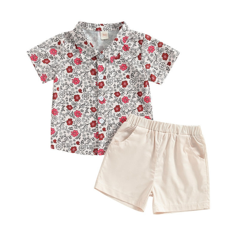 Baby/Kids Boys Floral Shirt and Short Clothing Set childrensterritory