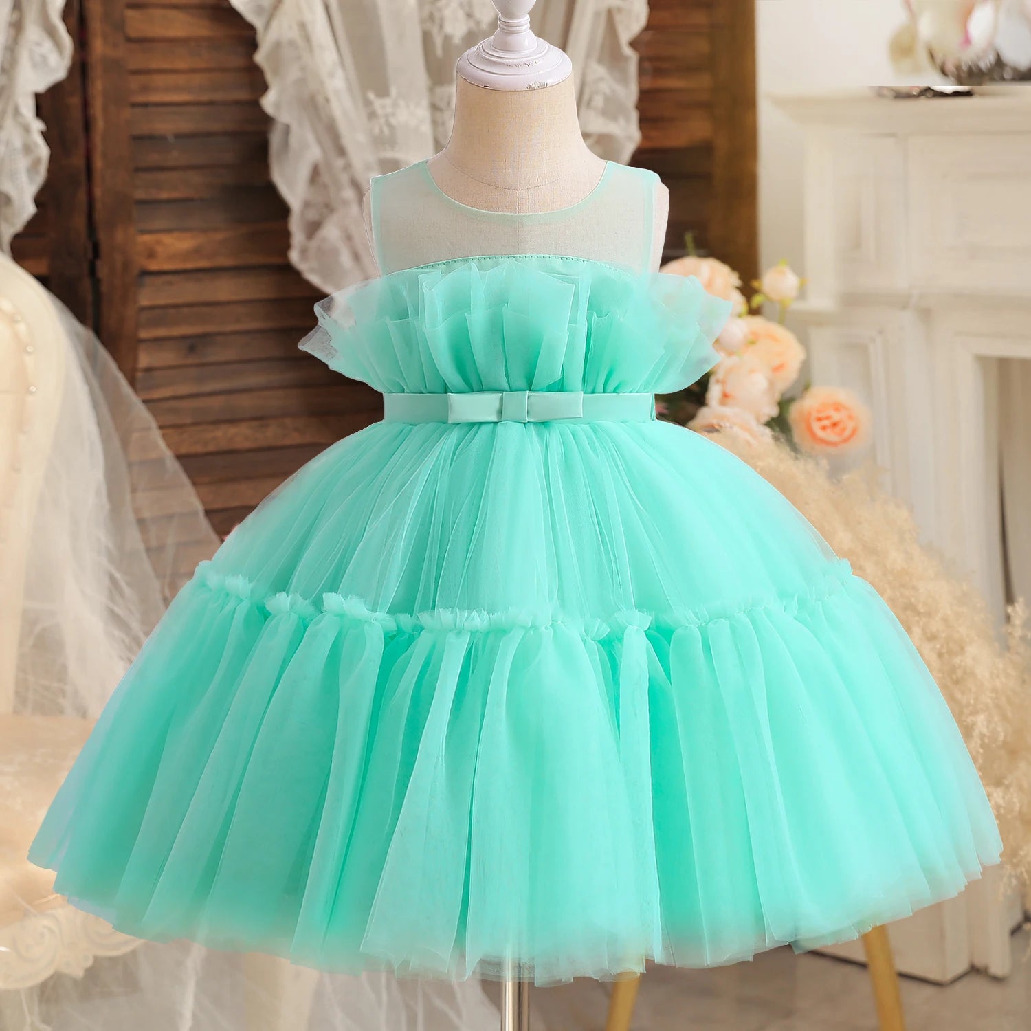Baby Girls Tulle Wedding Bridesmaid Dresses childrensterritory