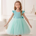 Kids Girls Big Bow Design Tulle Princess Dresses for Summer childrensterritory