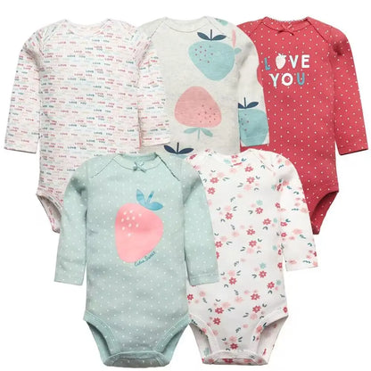 Cartoon Print Soft Cotton Bodysuits For Newborn Babies childrensterritory