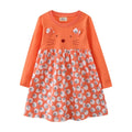Kids Girls Cute Animals Design Long Sleeve Warm Dresses