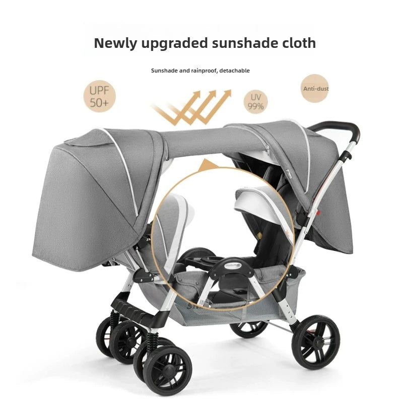 Removable and Washable Twin Umbrella Baby Stroller