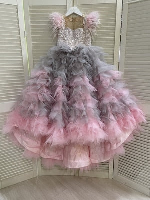 Handmade Elegant Floor Length Flower Girl Dresses childrensterritory