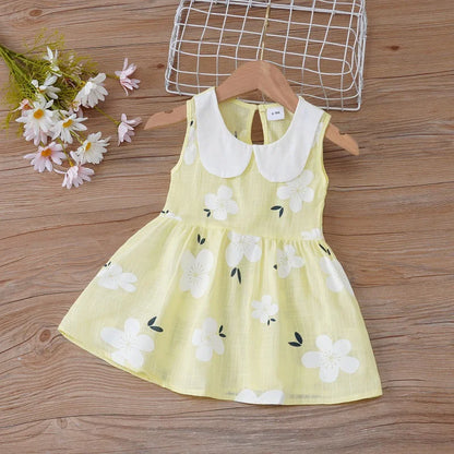 Kids Girls Floral Sleeveless Princess Outfit/Dress