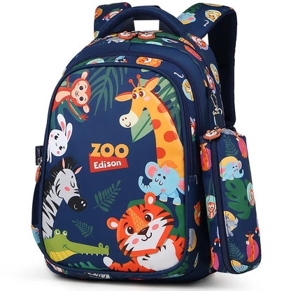 Waterproof Cartoon Print School Bags for Kids Boys, and Girls