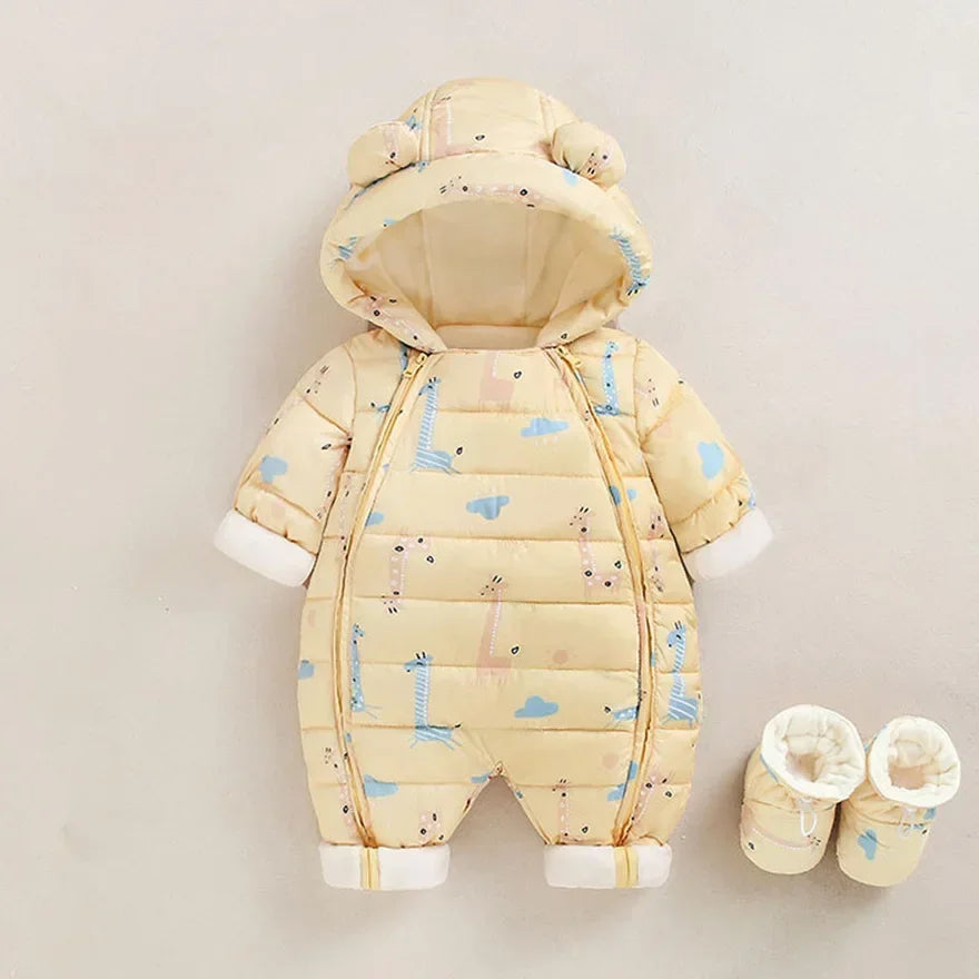Newborn Thicken Hooded Autumn Winter Romper childrensterritory