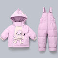 3D Cartoon Dino Design 2pcs Baby Warm Snowsuits childrensterritory