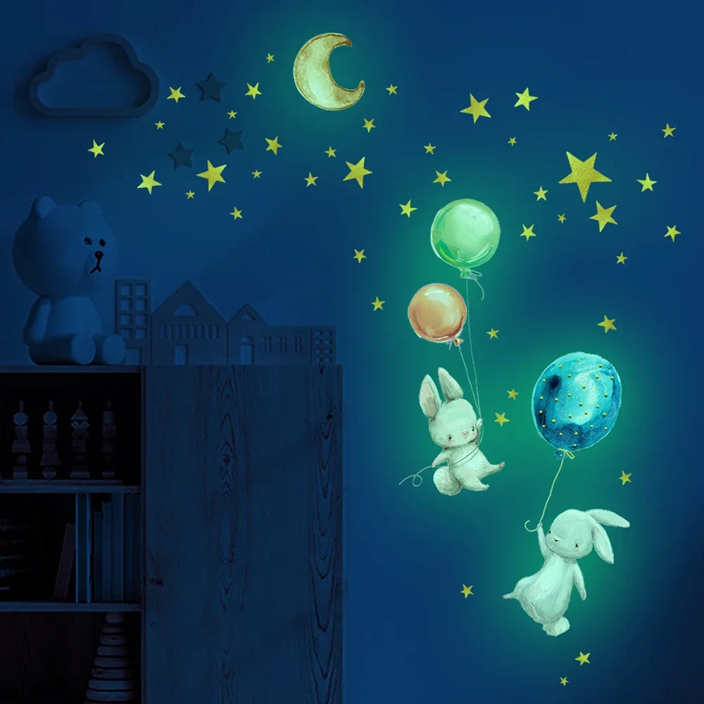 Glow-in-the-Dark Cartoon Design Luminous Wall Stickers childrensterritory