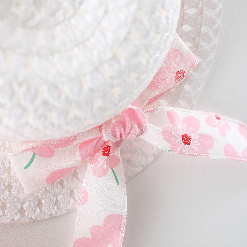 Baby Girl Floral Bow Sling Dress with Hat childrensterritory