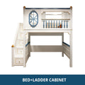 Kids Modren Bunk Bed with Bookcase and Wardrobe childrensterritory