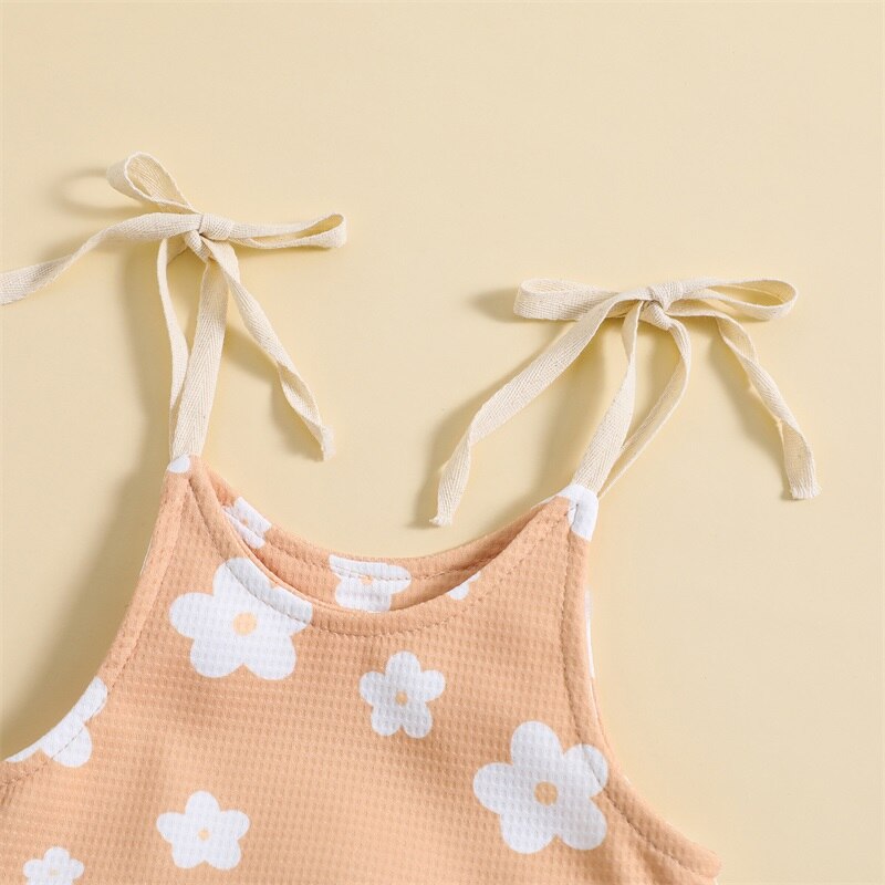 Baby Girl Floral Print Sleeveless Summer Bodysuit childrensterritory