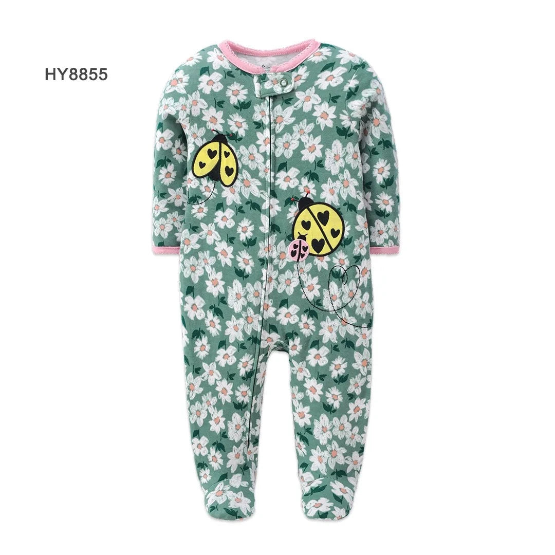 Newborn One-Piece Cotton Rompers with Zipper for All Seasons childrensterritory