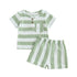 Striped Printed Baby Boy Girl 2Pcs Summer Outfits childrensterritory
