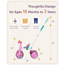 2 in 1 Kids Tricycles with Push Handle and Duck Bell childrensterritory