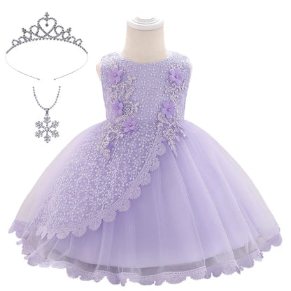 Baby Girl Lace Embroidered Formal Occasion Gowns childrensterritory