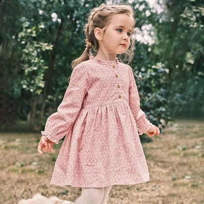 Kids Girls Floral Autumn Spring Casual Frocks childrensterritory