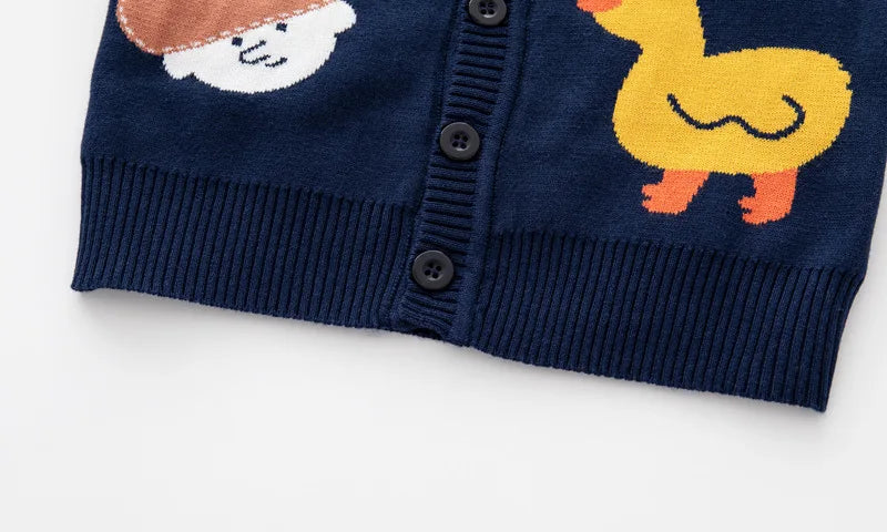 Cartoon Print Kids Long Sleeves Winter Sweater