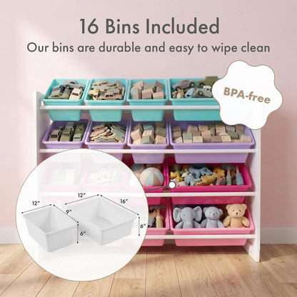 Space-Efficient Toys Storage Metal Shelving Unit