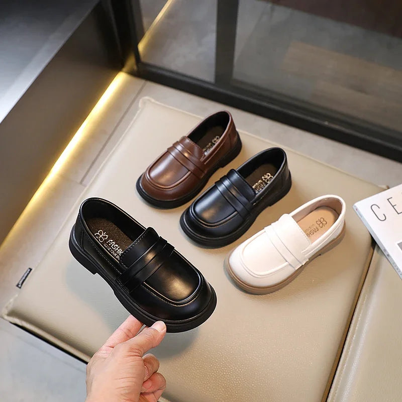 Kids Girls/Boys Round-toe Leather Shoes for Party