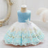 Cute Bow Golden Sequined Flower Birthday Dresses For Kids Girl childrensterritory