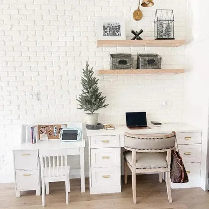 White Wooden Study Desk And Chair For Children childrensterritory