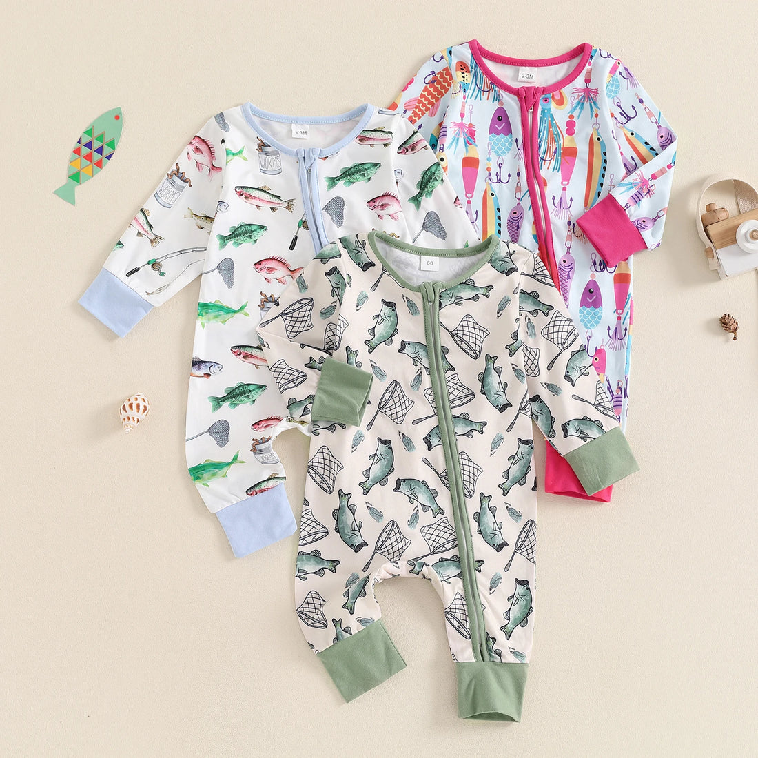 Baby Long Sleeve Printed Rompers for Spring