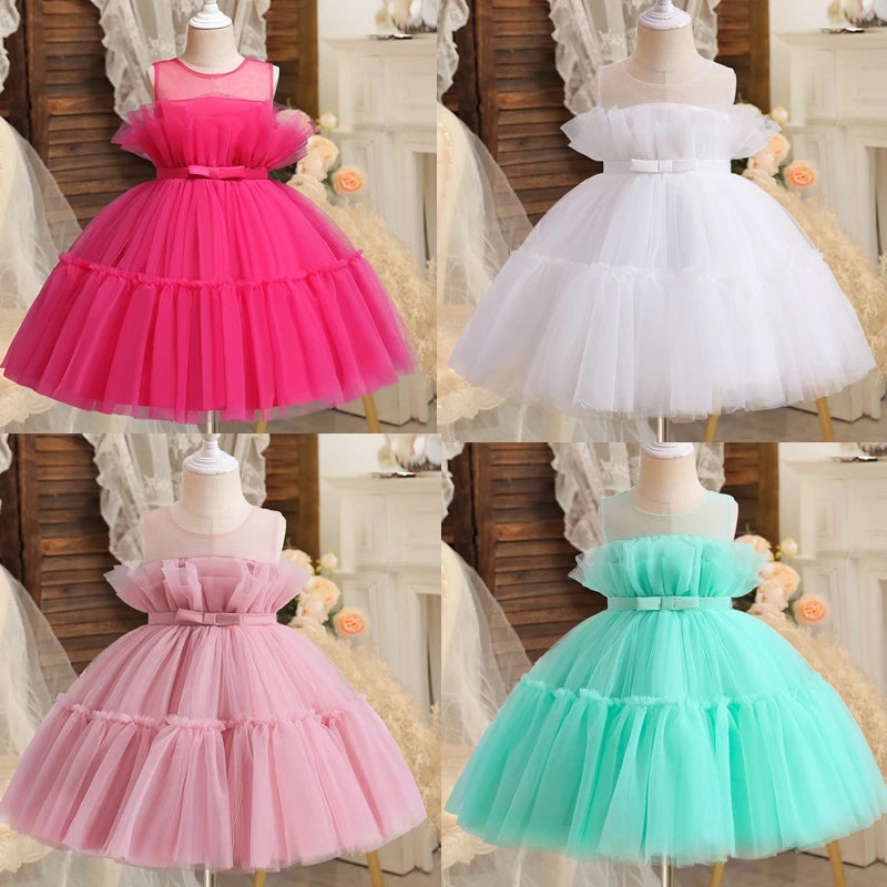 Baby Girls Tulle Wedding Bridesmaid Dresses childrensterritory
