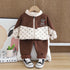 Kids Boys Cute Print Zipper Cotton Tracksuits 2pcs/set childrensterritory