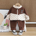Kids Boys Cute Print Zipper Cotton Tracksuits 2pcs/set childrensterritory