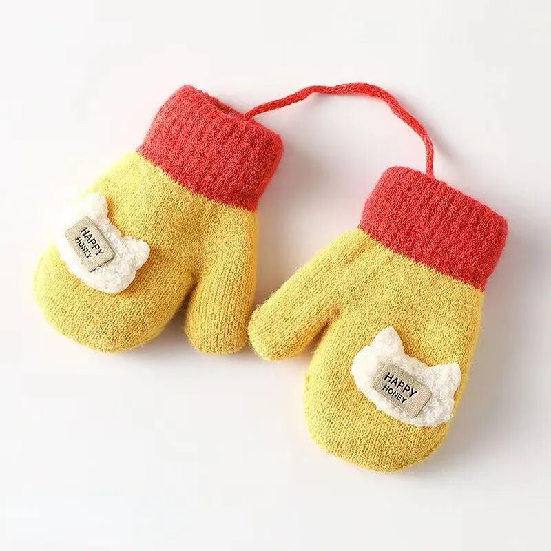 Cartoon Design Knitted Warm Gloves for Baby/Kids childrensterritory