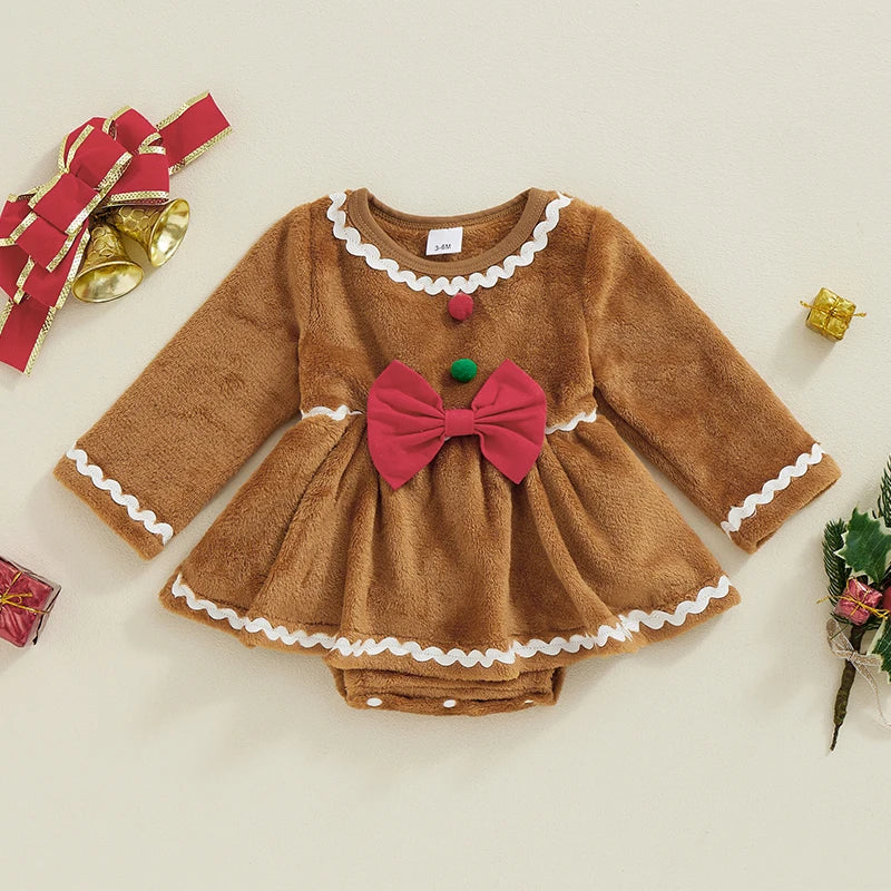 Baby Girls Bow Lace Design Winter Dresses