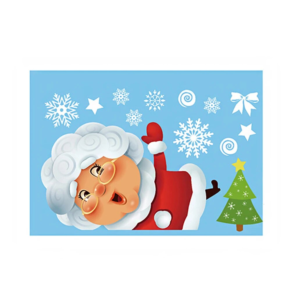 Santa Claus Snowflake Christmas Window/Wall Decals childrensterritory