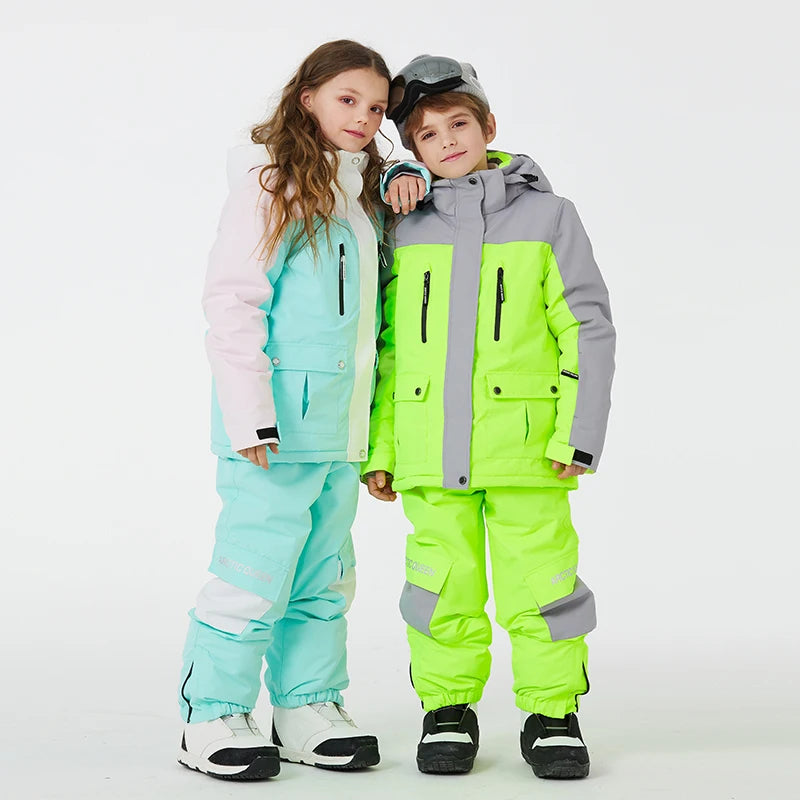 Kids Snowboard Clothing Set With Coat and Strap Pants childrensterritory