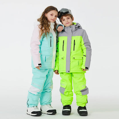Kids Snowboard Clothing Set With Coat and Strap Pants childrensterritory