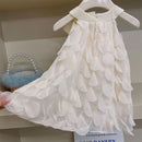 Little Girls' Bow Fold Sleeveless Princess Dress for Summer childrensterritory
