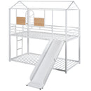 Kids' High Quality Twin Over Twin Metal Bunk Bed with Slide childrensterritory